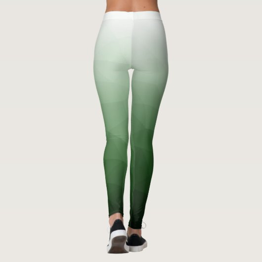 Dunkelgrüne Gradient Geometry Mesh Muster Name Leggings (Rückseite)
