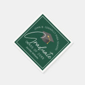 Dunkelgrüne Graduate Personalisiert Graduate Party Serviette (Ecke)