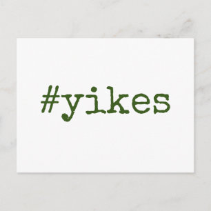 Dunkelgrüne Hashtag-Yikes vertagte Hochzeit Postkarte