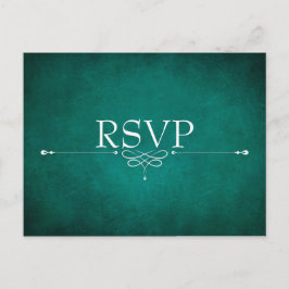 Dunkelgrüne Hochzeit RSVP Postkarte mit Wahlmöglic