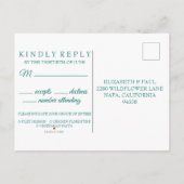 Dunkelgrüne Hochzeit RSVP Postkarte mit Wahlmöglic (Rückseite)