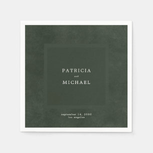 Dunkelgrüne Hochzeit schlicht, modern und elegant Serviette