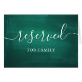 Dunkelgrüne Hochzeit vorbehalten Schild. Script sm (Vorderseite (Horizontal))