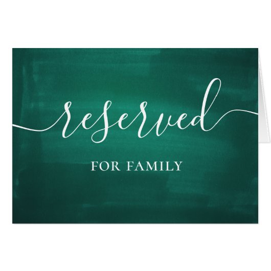 Dunkelgrüne Hochzeit vorbehalten Schild. Script sm (Vorderseite (Horizontal))