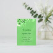 Dunkelgrüne Hochzeitsempfangskarten Begleitkarte (Stehend Vorderseite)