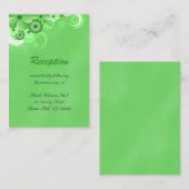 Dunkelgrüne Hochzeitsempfangskarten Begleitkarte (Vorne/Hinten)