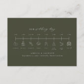 Dunkelgrüne Hochzeitzeitkarte Einsteckkarte mit Sy Begleitkarte (Vorderseite)