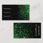 Dunkelgrüne Imitate glänzende Glitzer Glitzern und Visitenkarte (Vorne/Hinten)