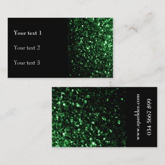 Dunkelgrüne Imitate glänzende Glitzer Glitzern und Visitenkarte (Vorne/Hinten)