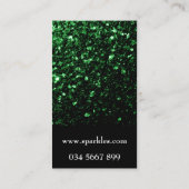 Dunkelgrüne Imitate glänzende Glitzer Glitzern und Visitenkarte (Rückseite)