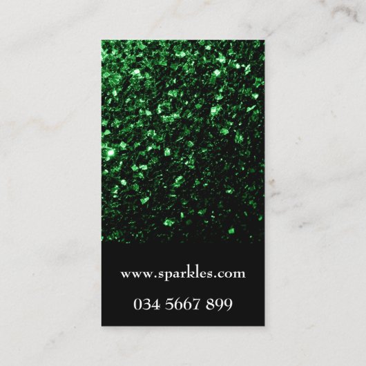 Dunkelgrüne Imitate glänzende Glitzer Glitzern und Visitenkarte (Rückseite)