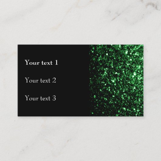 Dunkelgrüne Imitate glänzende Glitzer Glitzern und Visitenkarte (Vorderseite)