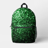 Dunkelgrüne Imitate Glitzer Glitzern Bedruckter Rucksack (Vorderseite)