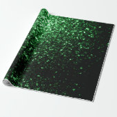Dunkelgrüne Imitate Glitzer Glitzern Geschenkpapier (Ungerollt)