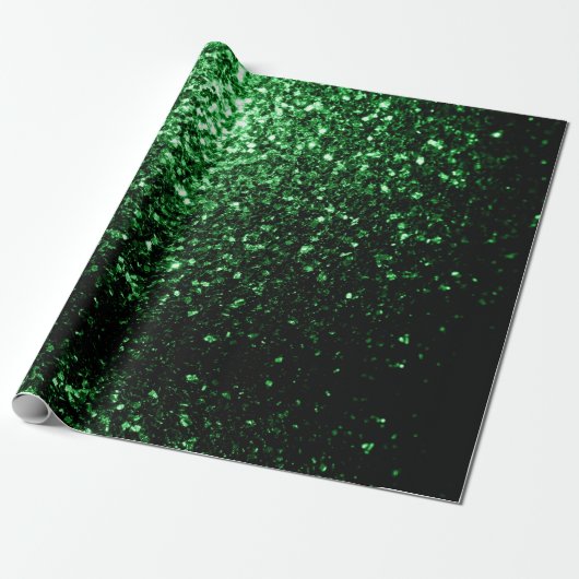 Dunkelgrüne Imitate Glitzer Glitzern Geschenkpapier (Ungerollt)