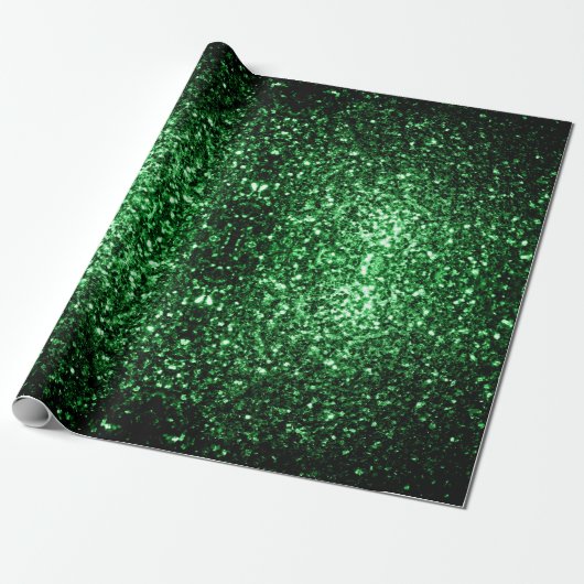 Dunkelgrüne Imitate Glitzer Glitzern Geschenkpapier (Ungerollt)