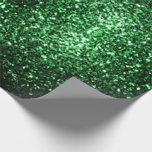 Dunkelgrüne Imitate Glitzer Glitzern Geschenkpapier (Ecke)