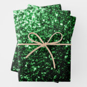 Dunkelgrüne Imitate Glitzer Glitzern Geschenkpapier Set (Beispiel)