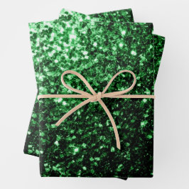 Dunkelgrüne Imitate Glitzer Glitzern Geschenkpapier Set