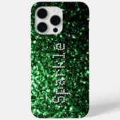 Dunkelgrüne Imitate Glitzer Glitzern Ihr Text Case-Mate iPhone Hülle (Rückseite)