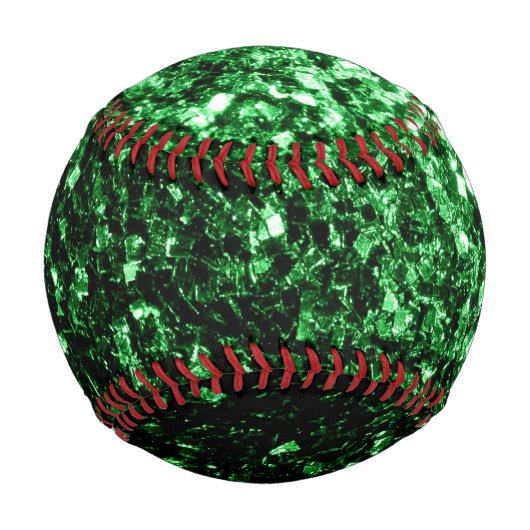 Dunkelgrüne Imitate Glitzer Glitzern Klingeln Baseball (Vorderseite)