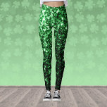 Dunkelgrüne Imitate Glitzer Glitzern Leggings<br><div class="desc">Coole,  lustige,  elegante und einzigartige Print-Imitate funkelnd Leggings Geschenkidee für sie. Schöne mädchenhafte grün glänzende Glitzer Glitzern. Foto der Grünen Glitzern nicht wirklich Glitzer!</div>