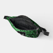 Dunkelgrüne Imitate Glitzer Glitzern Monogram Bauchtasche (Offen)