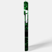 Dunkelgrüne Imitate Glitzer Glitzern Monogram Case-Mate iPhone Hülle (Rückseite / Links)