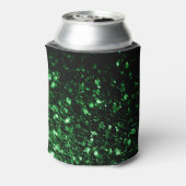 Dunkelgrüne Imitate Glitzer Glitzern Monogram Dosenkühler (Kanne Rückseite)