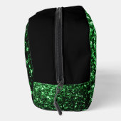 Dunkelgrüne Imitate Glitzer Glitzern Schwarz Monog Waschbeutel (Rechts)