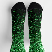 Dunkelgrüne Imitate Glitzer Glitzern Socken (Oben)