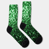 Dunkelgrüne Imitate Glitzer Glitzern Socken (Rechts)