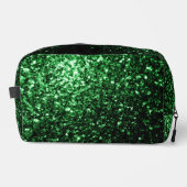 Dunkelgrüne Imitate Glitzer Glitzern Waschbeutel (Vorderseite)