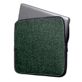 Dunkelgrüne Imitate Glitzer Laptopschutzhülle (Vorderseite Links)