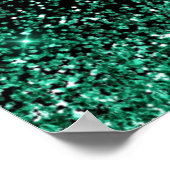 Dunkelgrüne Imitate Glitzer Sweet 16 Willkommen Poster (Ecke)