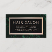 Dunkelgrüne Imitate Marmorstruktur Rahmentreue Visitenkarte (Vorderseite)