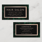 Dunkelgrüne Imitate mit Marmorstruktur  Visitenkarte (Vorne/Hinten)