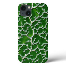 Dunkelgrüne iPhone-Hülle mit Adertextur-Design