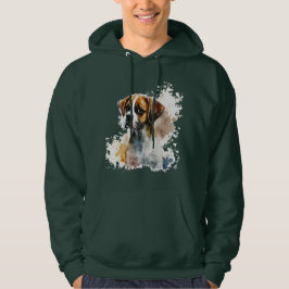 Dunkelgrüne Kapuze mit niedlichem Hundedesign läss Hoodie
