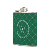 Dunkelgrüne kariert festliche Monografie Flachmann (Links)