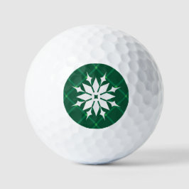Dunkelgrüne karierte Winterferien Schneeflocke Golfball