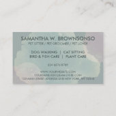 Dunkelgrüne Katzen Haustiere Groomer Visitenkarte (Rückseite)