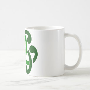 Dunkelgrüne keltische Knoten Kaffeetasse
