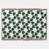 Dunkelgrüne Kleeblätter Decke (Vorderseite)