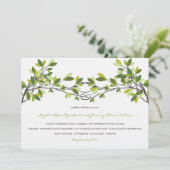 Dunkelgrüne Knotted Liebe Bäume Sommerhochzeit Einladung (Stehend Vorderseite)