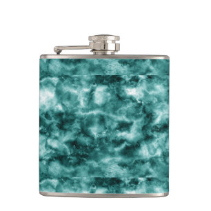 Dunkelgrüne Marmorbeschaffenheit Flachmann