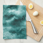 Dunkelgrüne Marmorbeschaffenheit Geschirrtuch (Viertel Falte)