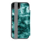 Dunkelgrüne Marmorbeschaffenheit Incipio iPhone Geldbeutel-Hülle (Folio Rückseite)