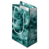 Dunkelgrüne Marmorbeschaffenheit Kleine Geschenktüte (Vorderseite Schrägansicht)