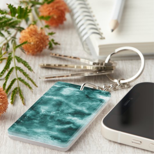 Dunkelgrüne Marmorbeschaffenheit Schlüsselanhänger (Vorderseite rechts)